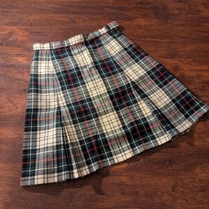 Vintage 60s plaid boxpleat mini skirt